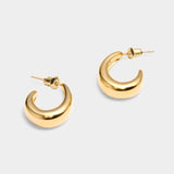 'With Love' Waterproof Gold Dome Hoop Earrings