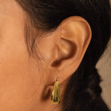 'With Love' Waterproof Gold Dome Hoop Earrings
