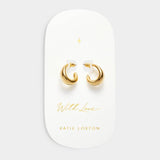 'With Love' Waterproof Gold Dome Hoop Earrings