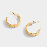 'Optimism' Waterproof Gold Amulet Hoop Earrings