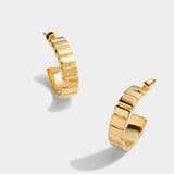 'Optimism' Waterproof Gold Amulet Hoop Earrings