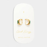 'Good Energy' Waterproof Gold Hoop Earrings