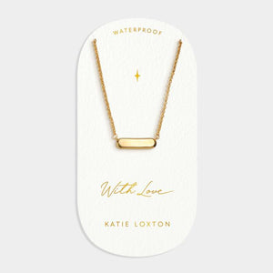 'With Love' Waterproof Gold Signet Necklace