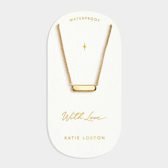 'With Love' Waterproof Gold Signet Necklace