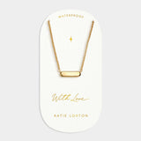 'With Love' Waterproof Gold Signet Necklace