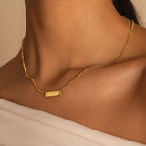 'With Love' Waterproof Gold Signet Necklace