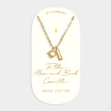 'To The Moon and Back' Waterproof Gold Charm Necklace