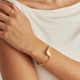 Marina Waterproof Gold Wave Bangle