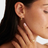 Marina Waterproof Gold Wave Hoop Earrings