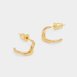 Marina Waterproof Gold Wave Hoop Earrings