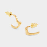 Marina Waterproof Gold Wave Hoop Earrings