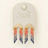 Chromacolor Miyuki Rainbow Fringe Earrings - Multi/Gold
