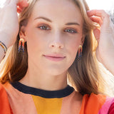Chromacolor Miyuki Rainbow Fringe Earrings - Turquoise Multi/Silver