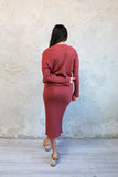 Marsala Oversize Ribbed Sweater