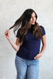 Short Sleeve Ribbed Tee - Multiple Colors