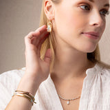 Good Karma Miyuki Frame Earrings - Gunmetal/Silver
