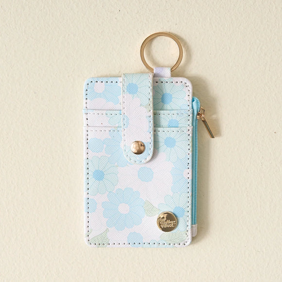 Aqua - Daisy Craze Keychain Wallet