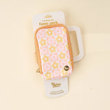 Tumbler Fanny Pack - Flower Check Peach