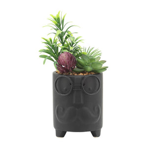 Face Planter W/ Artificial Plants