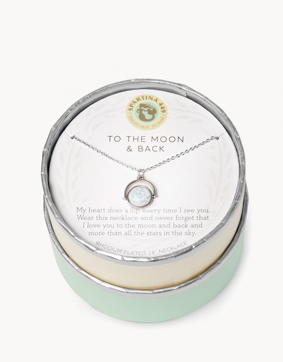 Moon & Back Reversible - Silver Necklace