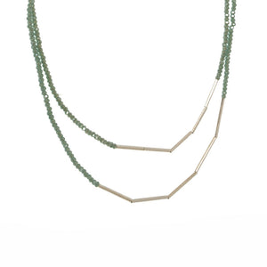 Aqua Crystal Necklace - 2 Strand