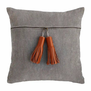 Gray Corduroy Pillow