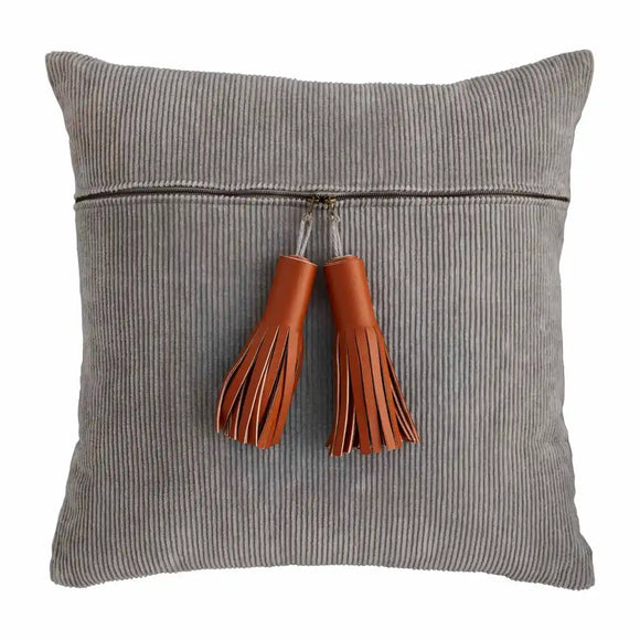 Gray Corduroy Pillow