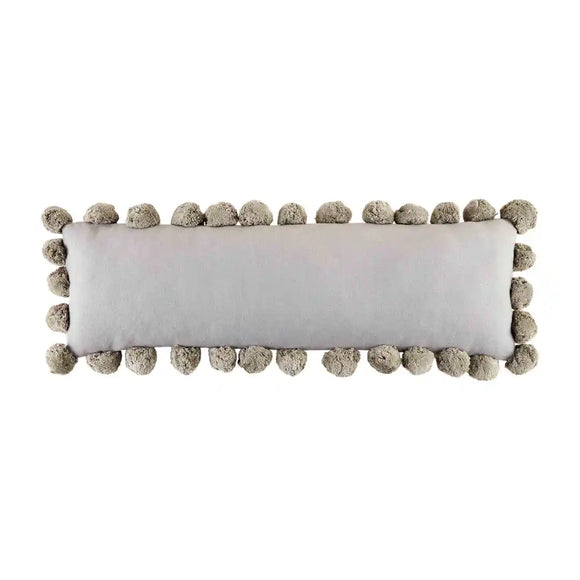Gray Pom-Pom Pillow