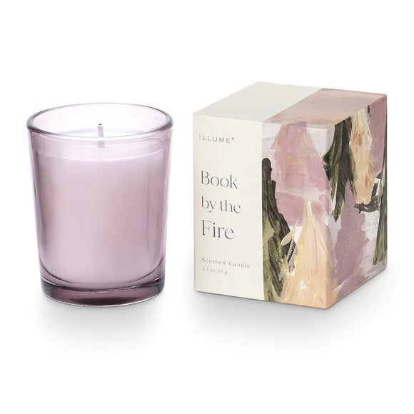 Book by the Fire - Boxed Votive Candle