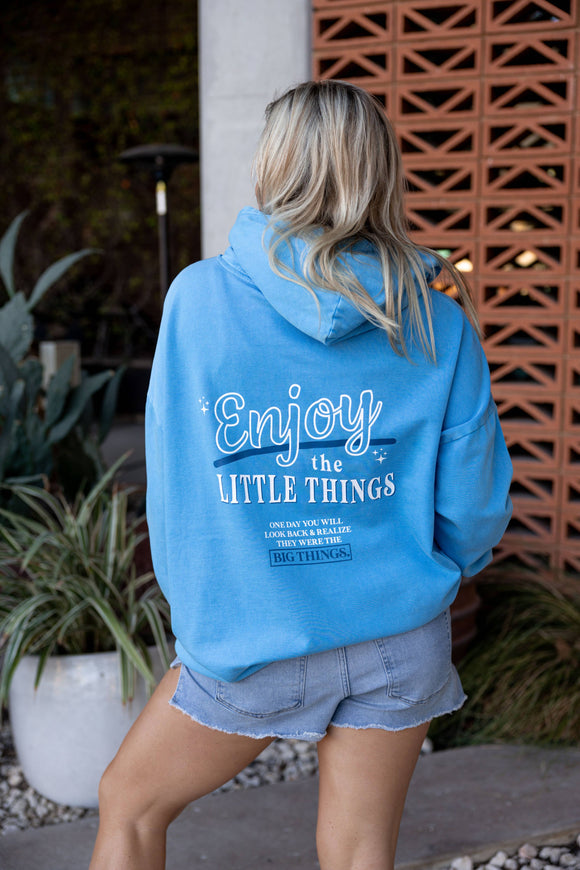 Enjoy the Little Things - Oversized Butter Hoodie (Blue)