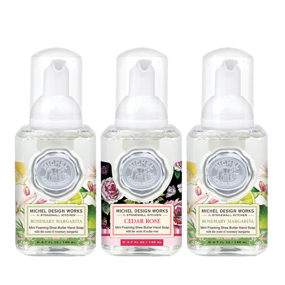 Mini Foaming Hand Soap Set: Rosemary Margarita and Cedar Rose