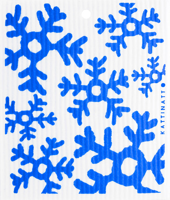 Blue Snowflakes Swedish Wash Towel