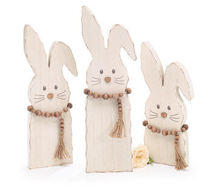 Wood Bunnies w/ Beads