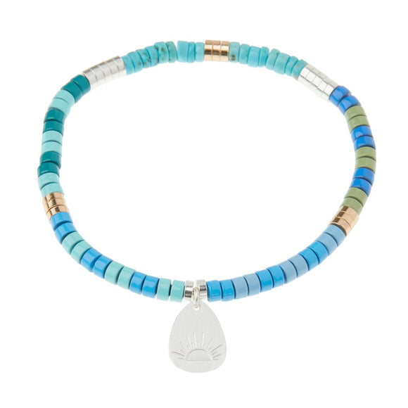 Stone Intention Charm Bracelet - Turquoise/Silver/Gold