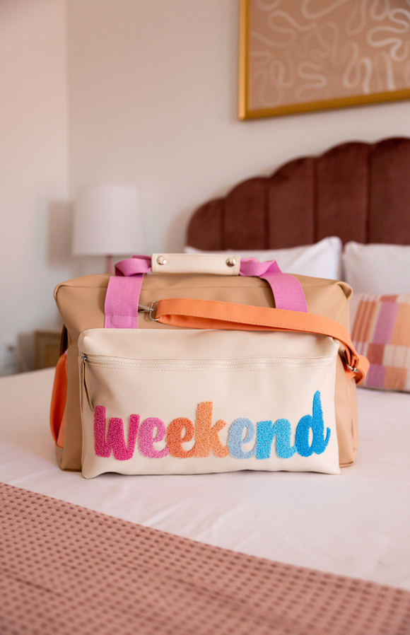 Duffle - Weekend Color Block (Cream/Coral)