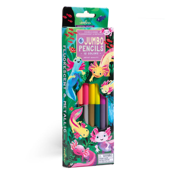 Axolotl 6 Jumbo Double-Sided Special Pencils