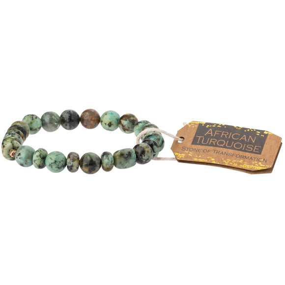 African Turquoise Stone Bracelet - Stone of Transformation