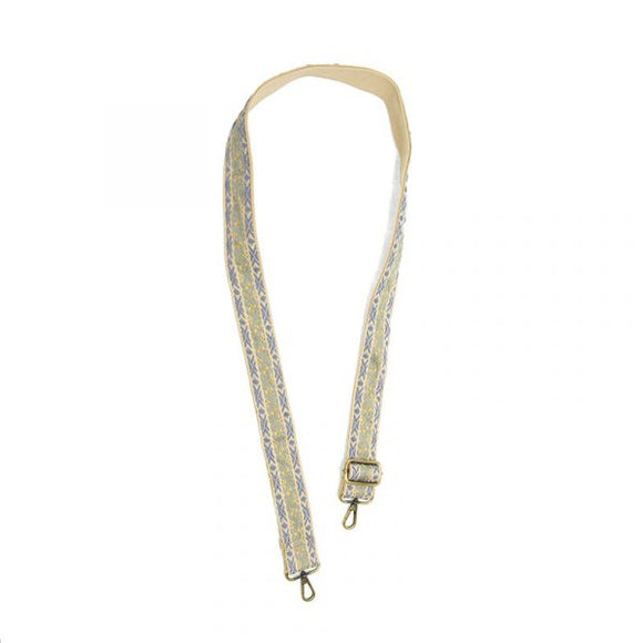 Light Blue Vines Jacquard Guitar Strap