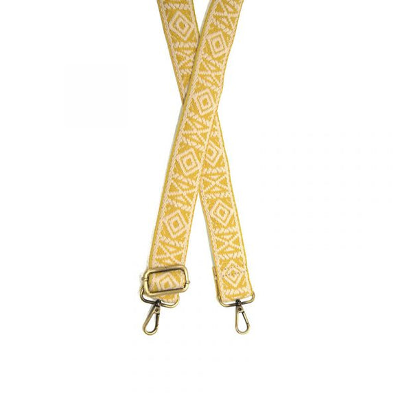 Yellow Nordic Embroidered Guitar Strap