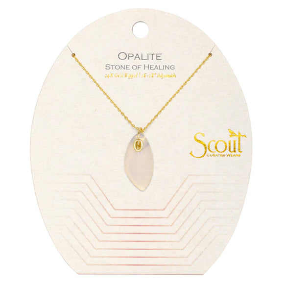 Organic Stone Necklace Opalite/Gold - Stone of Healing
