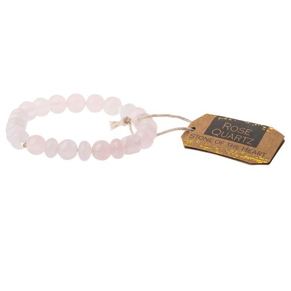 Rose Quartz Stone Bracelet - Stone of the Heart