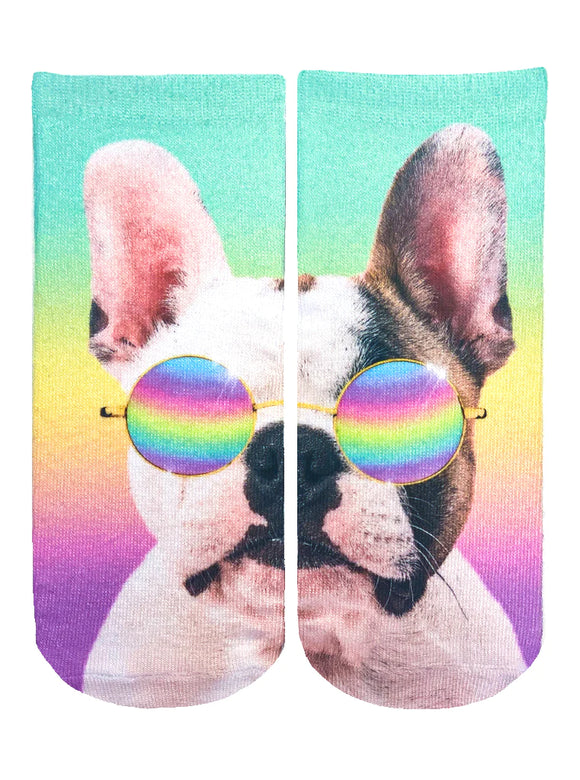 Tie Dye Frenchie - Ankle Socks