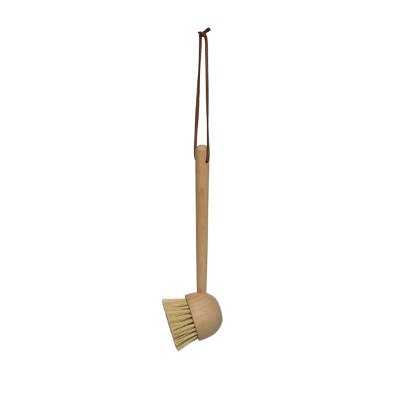 Beech Wood Brush with Leather Tie