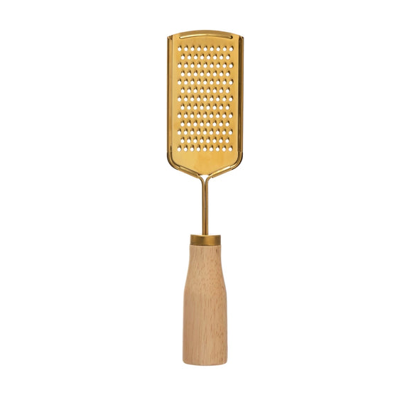 Stainless Steel Grater with Wood Handle