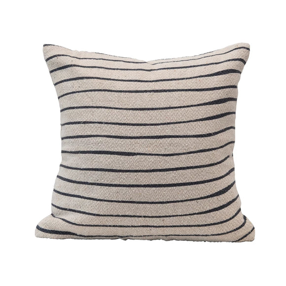 Striped Recycled Cotton Blend Pillow