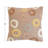 Cotton Embroidered Pillow with Dots