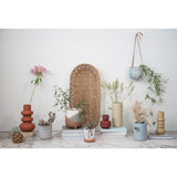 Stoneware Vase with Matte Blue Finish
