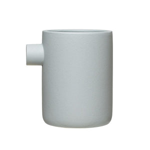 Stoneware Vase with Matte Blue Finish