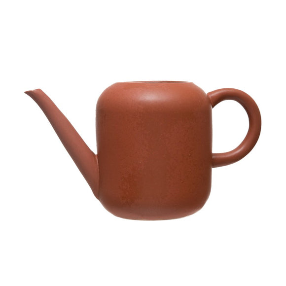 Stoneware Watering Can with Sienna Reactive Glaze