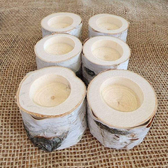 Birch Mini Tealight Candle Holders